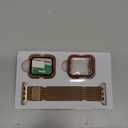 Joyozy Slim Stainless Steel Band Compatible with Apple Watch 38mm 40mm 41mm 42mm 44mm 45mm 46mm Milanese Strap with Bling Glitter Case and Screen Protector, Dressy Bracelet Band for Women (Rose gold 40mm)