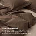 Bedsure 100% Washed Cotton Duvet Cover King Size - Brown Minimalist Bedding Set Linen Like - PureWoven Plain Simple & Soft Comforter Cover for All Seasons (Brown, King, 104"x90")