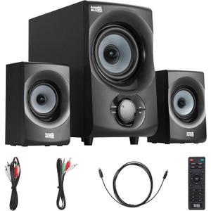 Acoustic Audio by Goldwood Bluetooth 2.1 Speaker System 2.1-Channel Home Theater Speaker System, with Optical/Aux/USB/SD Inputs Black (AA2172)