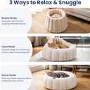 PAWSPIK 3-in-1 Convertible Plush Cave & Donut Bolster Dog & Cat Bed