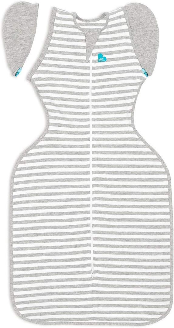 Love to Dream Swaddle Up Transition Swaddle, Patented Zip-Off Wings, Gently Help Baby Transition from Being Swaddled to Arms Free When Showing Signs of Rolling, 1.0 TOG, 13-19 lbs, Gray