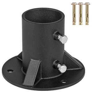 Chain Link Fence Post Floor Flange 2 1/2", Heavy Duty Round Fence Post Base, Metal Fence Post Flange, Mailbox Brackets for Round Metal Post fit OD 2-3/8'' Pipe/Post (1PC, 2 1/2'' Posts (2-3/8'' OD))