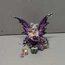 StealStreet SS-G-91408 Purple Fairy Kneeling with Black Cat Collectible Figurine Decoration