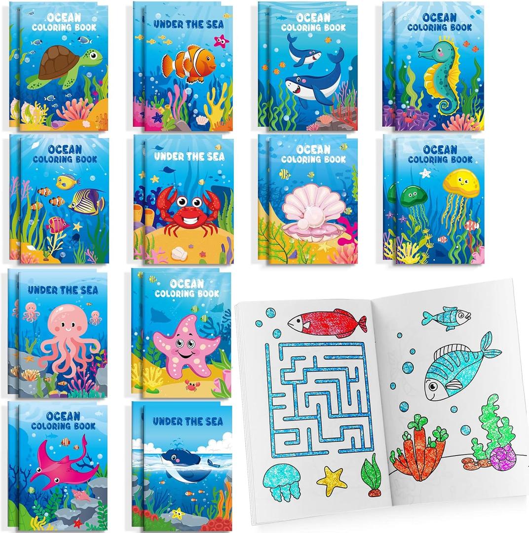 BenLouis 24 Pcs Under the Sea Mini Coloring Books Kids Ocean Animals Party Favors Small Activity Books Bulk for Kids Mermaid Fish Birthday Birthday Goodie Bags Stuffers Return Gifts Classroom Travel BenLouis 24 Pcs Under the Sea Mini Coloring Books Kids Ocean Animals Party Favors Small Activity Books Bulk for Kids Mermaid Fish Birthday Birthday Goodie Bags Stuffers Return Gifts Classroom Travel