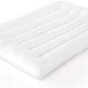 HOMBYS Ultra Thin Flat Pillow for Sleeping, Thin Pillow for Back Sleeper, Supportive Stomach Sleeping Pillow, Slim Bed Pillow, Machine Washable-King Size 18x36, White