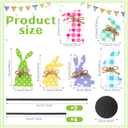 6 Pcs Easter Bunny Wooden Table Decor Farmhouse Rabbit Tabletop Centerpiece Sign Spring Farmhouse Standing Wood Block for Home Table Mantel Office Desk Easter Spring Party Decorations Supplies