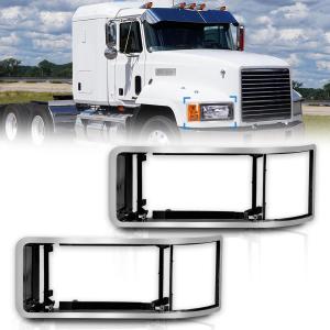 Chrome Headlight Lamp Bezel fit for Mack CH Truck Pair Left Driver & Right Passenger Side