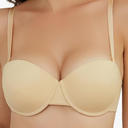 Push Up Bra for Women Padded Underwire Lift T Shirt Bra Smooth Demi Balconette, 42A