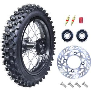RUIQIMOTO 60/100-12 2.75-12 inch Mini Dirt Bike Front Wheel Assembly