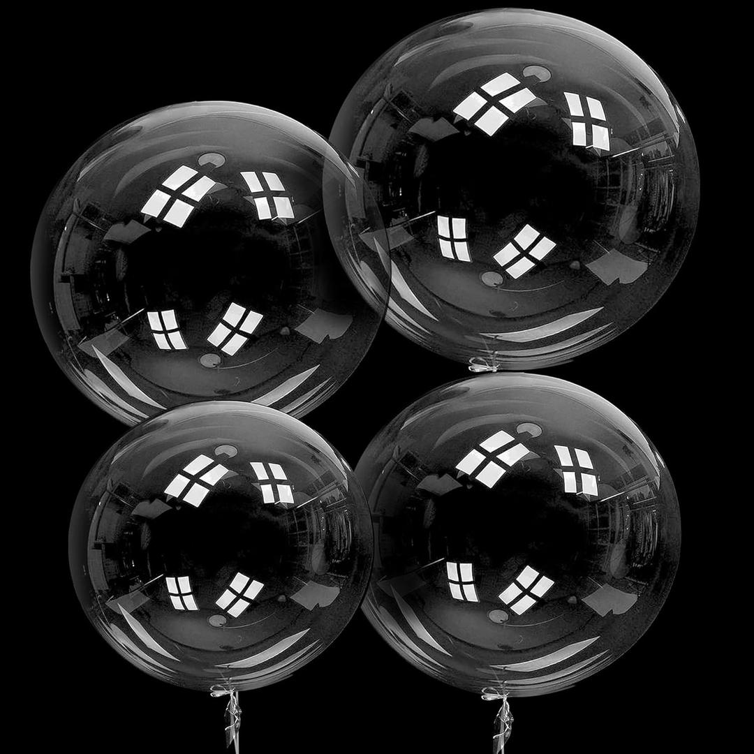 80Pcs Bobo Balloons, Different Size Clear Balloons for Stuffing Bubble Transparente for Baby Showers Valentines Christmas Wedding Birthday Party Decoration(10 Inch, 18 Inch, 20 Inch, 24 Inch)