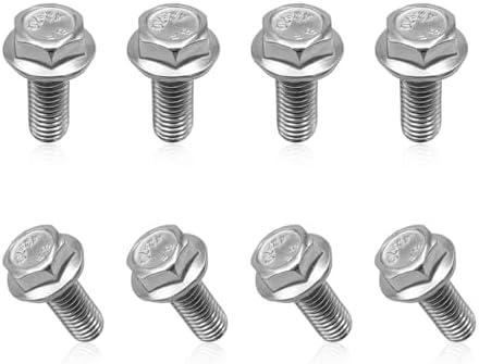 povtii 8PCS Car Top Front Skid Plate Bolts, Stainless Steel 12mm Hex Head Skid Plate Bolts Compatible with 4Runner Fj Cruiser Land Cruiser Sequoia Tacoma, Car Accessories Replacement , Pack of 4