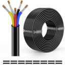 NAOEVO 18 Gauge Wire 5 Conductor Electrical Wire, 18 AWG Stranded PVC Cord, 12V Low Voltage/Tinned Copper/Flexible Cable for Automotive Wiring, Lamp Cord, Marine Cable (50FT)