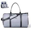 Garment Bags for Travel - Convertible Carry on Garment Duffle Backpack with Shoe Compartment, Canvas Grey