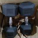 Fitvids Rubber Encased Hex Dumbbell Hand Weights with Anti-Slip Cast Iron Grip for Exercise & Fitness, 2LBS Pair