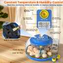 Incubator for Hatching Eggs-18 Egg Incubator with Automatic Egg Turning and Humidity Control 360View Incubadora De Huevos,Ducks,Goose,Pigeon,Quail Incubator for Home,Farm,Lab,Science Classroom