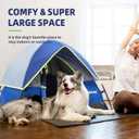GDanes Blue Dog Tent, Portable Indoor/Outdoor Dog Bed with Soft Pad | 42 x 42 x 32 Inch, Large Dogs House, Removable Plush Microfiber Mat, Ground Stakes, Lightweight, Easy to Assemble & Pack 