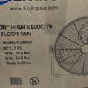 iLIVING 20 Inch Heavy Duty Floor & Wall Mount Fan - 5750 CFM High Velocity, 120-Watt, 3-Speed, Industrial Cooling for Garage, Workshop, Office, Home - UL Listed, Black