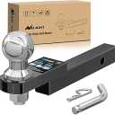 Nilight Trailer Hitch Mount with 2 Inch Trailer Ball & 1/2" Hitch Pin Clip Fits 1-1/4" Receiver Tubes 3500 lbs 1-1/4" Drop 3/4" Rise