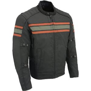 Milwaukee Leather MPM1751 Burnt Orange Leather and Textile Armored Motorcycle Jacket for Men - All Season (Black)
