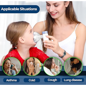 Nebulizer Electric Handheld Mesh - Portable Quiet Steam Inhaler for Adults Kids, Rechargeable Self-Clean Complete Kit for Home Travel