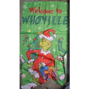 Sunwer Welcome Xmas Door Cover Green Elf Christmas Winter Holiday Party Decoration Front Porch Sign Backdrop Banner for Home Indoor Outdoor Decor 72x35 Inch