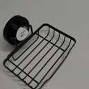 LEVERLOC Soap Dish, Soap Bar Holder for Shower Suction Cup Wall Mounted, Stainless Steel No-Drilling Removable Waterproof Sponge Holder for Bathroom Bathtub Kitchen Sink, Keep Dry, Black (5.7" * 4.8")