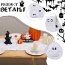 BINBE Table Runner Faux Fur Soft Plush Cute Ghost Table Runner for Kitchen Dining Table Decoration Home Party Decor 13x72 Inch White