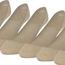 Peds Women's Padded Super Low Cut No Show Socks, 6-Pairs, Nude, Shoe Size: 8-12