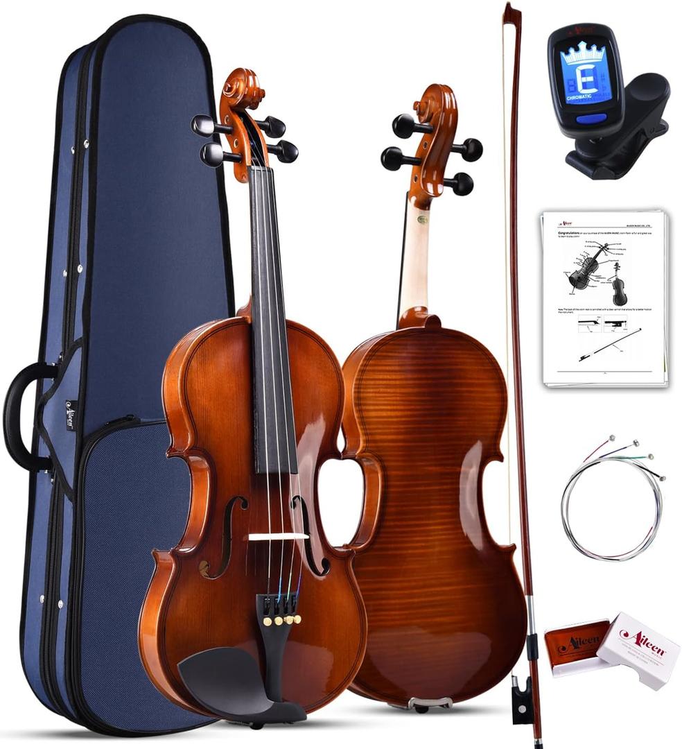 Aileen 4/4 Violin Set for Beginners, Full Size Fiddle Kit for Adults Starters and Children Teenager Students (Used needs new strings)