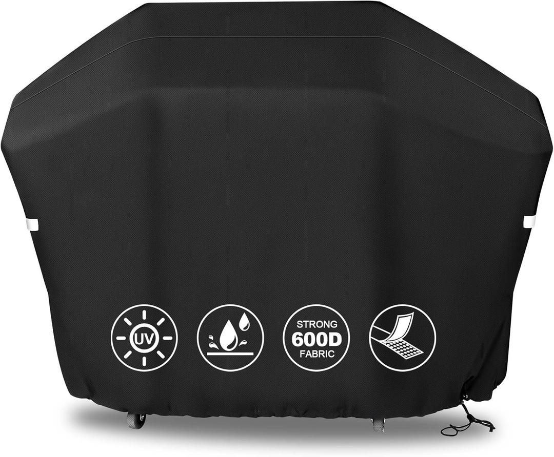 QuliMetal 63 Inch Grill Cover for Weber Genesis 300 Series and New 2022 Genesis 300 Grill, Heavy Duty Waterproof Fade Resistant Outdoor BBQ Grill Cover with Elastic Drawstrings, Compared to Weber 7757