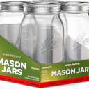 SEWANTA Wide Mouth Mason Jars 32 oz [6 Pack] With Mason Jar Lids and Bands, Mason Jars 32 oz - For Canning, Fermenting, Pickling - Jar Decor - Microwave/Freeze/Dishwasher Safe.