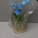 Tulip Crystal Flower Lamp Touch Lamp,Rechargeable Cordless Table Lamp, 3-Colour Infinitely Dimming Battery Powered Small Night Light,Gift for Mom for Valentine Day,Mothers Day,Xmas,Birthday (Blue)