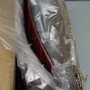 Lanpn Metal Christmas Tree Collar 24 inch, Christmas Tree Ring Collar for Small Mini Pencil Xmas Stand Cover Real Artificial Trees Indoor Outdoor Decoration (Red, Diamond)