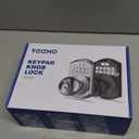 TEEHO TE003 Keyless Entry Keypad Door Lock with Handle, Electronic Digital Smart Deadbolt Locks with 2 Backup Keys, Door Knob with Code for Front Door Bedroom, Auto Lock, Easy to Install, Satin Nickel