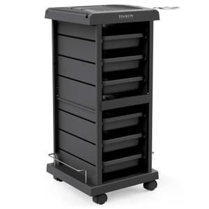 TASALON Salon Trolley - Space Saving Rolling Cart for Extra Storage - 6-Tray Multipurpose Salon Cart - Tattoo Tray (Black)