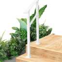 Handrails for Outdoor Steps, Metal Stair Railing Hand Rails, 2 Step, White