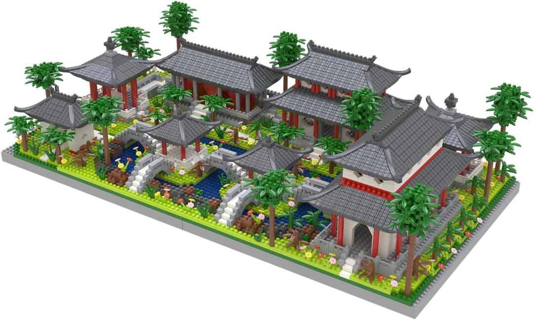 Kadablk Architecture Chinese Style of Suzhou Garden,Set 3 Backyard, Micro Block,Classical Famous Building Block Set,Asian Cultures,3988 PCS for Adults and Teens