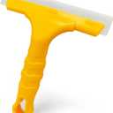 CCyanzi Silicone Blade Small Squeegee, Shower Glass Squeegee, Window Tint, for Window, Bathroom Mirrors, Shower Door and Car Windshield, 5.5x5.5inch, Yellow