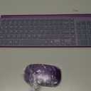 Wireless Keyboard and Mouse Ultra Slim Combo, TopMate 2.4G Silent Compact USB 2400DPI Mouse and Scissor Switch Keyboard Set with Cover, Batteries Included, for PC/Laptop/Windows/Mac - Purple Black
