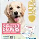 Paw Inspired Disposable Dog Diapers | Female Dog Diapers Ultra Protection | Diapers for Dogs in Heat, Excitable Urination, or Incontinence (12&144 Count) (X-Large (12 Count))