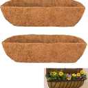 2pcs Trough Coco Liner 30 inch Wall Planter Replaceable Coco Liner for Window Box, Fence Flower Baskets-