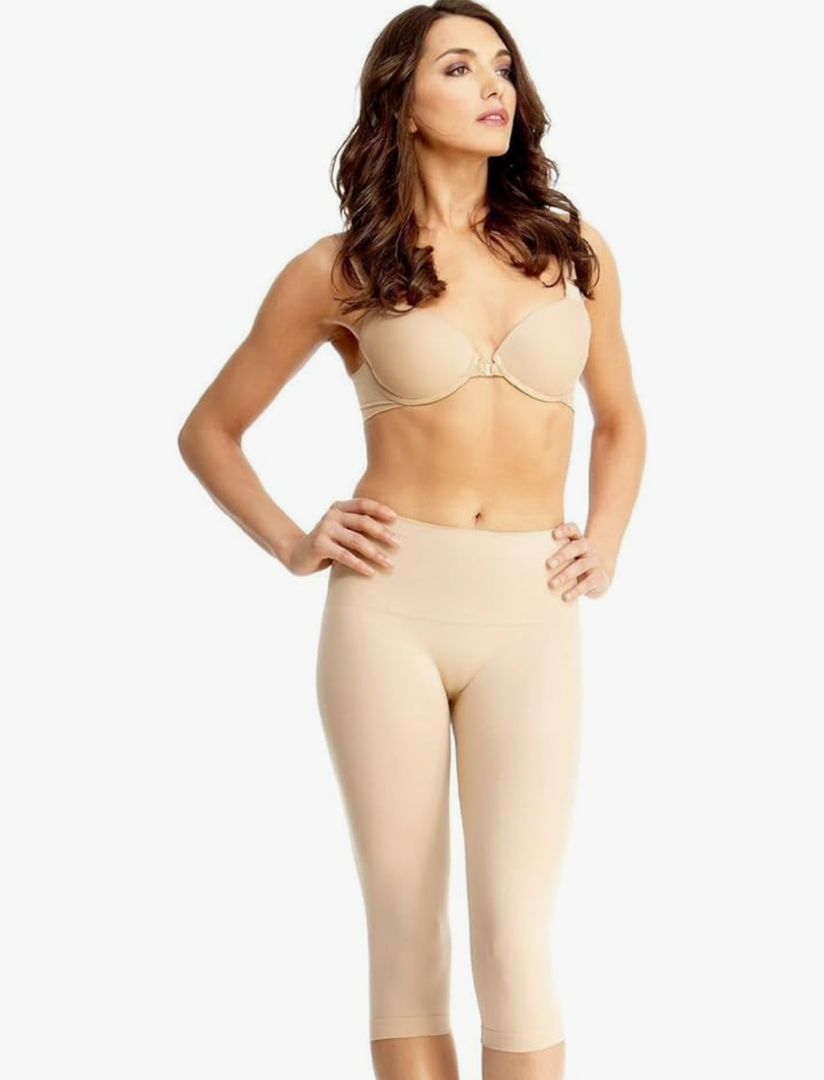 SlimMe Shapewear Leggings, High Waisted Tummy Control Capri Shapewear, Comfortable Knee Length Body Shaper - 3XL