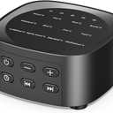 Sleepbox Sleep White Noise Sound Machines with 25 Soothing Sounds 36 Volume Levels 5 Timers Visible Sound Catalog Portable Size Memory Function for Home Office and Travel (Black)