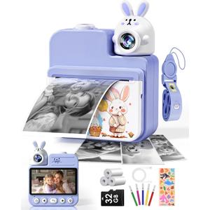 Kids Camera Instant Print Toys, Christmas Birthday Gifts for Girls Boys, 3.0 Autofocus Kids Digital Camera Toddler Camera for 3 4 5 6 7 8 9 10 11 12 Year Old Girl Boy with 32GB TF Card (Purple)