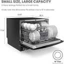 COMFEE Countertop Dishwasher, Energy Star Portable Dishwasher, 6 Place Settings & 8 Washing Programs, Speed, Baby-Care, ECO& Glass, Dish Washer for Dorm, RV& Apartment, Black