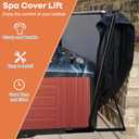 Adjustable Hot Tub Cover Lift Bar, Spa Cover Lifter with Height 31"-46" & Maximum Width 96in, Rustproof Heavy-Duty Design, No-Drill Installation for Most Rectangular Indoor/Outdoor Spas