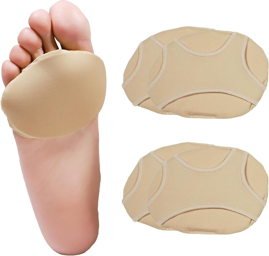 2 Pairs Extra Thick and Large Metatarsal Pads, Morton's Neuroma, Arthritis and Sesamoid Pain Relief for Women/Men, Non Slip Ball of Foot Sleeves with Gel for Metatarsalgia, Small W/5-8,M/4-7.