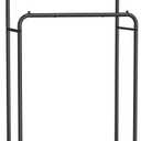SONGMICS Double Rods Clothes Rack with Wheels, Clothing Rack for Hanging Clothes, Heavy Duty Garment Rack with Mesh Storage Shelf, 2 Brakes, Each Top Rail Holds up to 77 lb, Black UHSR26BKV1