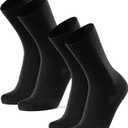 DANISH ENDURANCE Hiking Socks Women & For Men, Merino Wool Liner, Crew Mens, Womens Moisture Wicking, Work, Calcetines para Hombre, Black, Medium