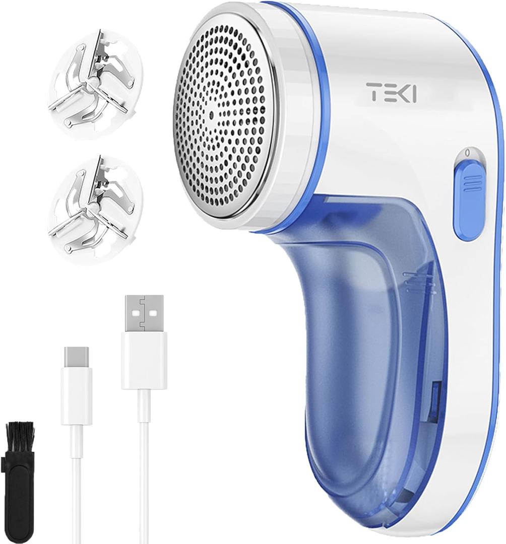 Fabric Shaver, Lint Remover for Clothes Rechargeable Clothes Shaver Pill Remover, Electric Sweater Defuzzer, Sweater Shavers to Remove Pilling, Couch, Fuzz, Furniture (2 Replaceable Blades) (Small)